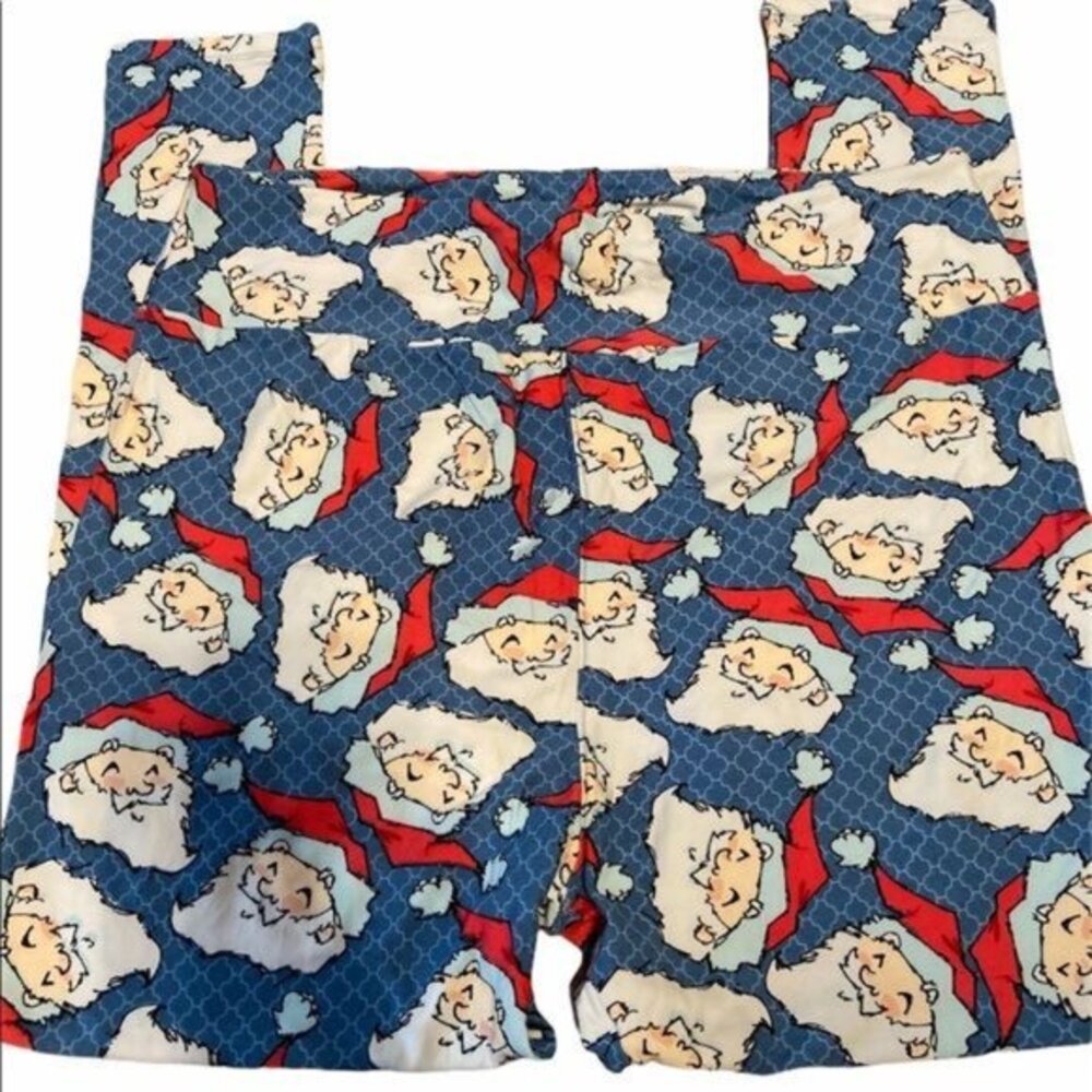 LuLaRoe Christmas leggings with SantaTC2